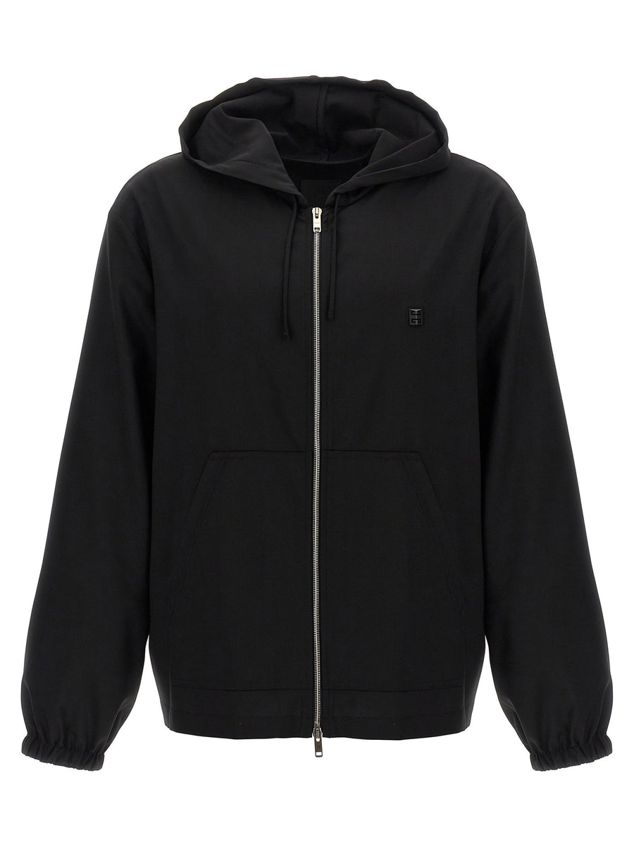 Givenchy Wool Hoodie For Men Premium One Hundred Percent Virgin Wool Black Zip Front Luxury Topwear