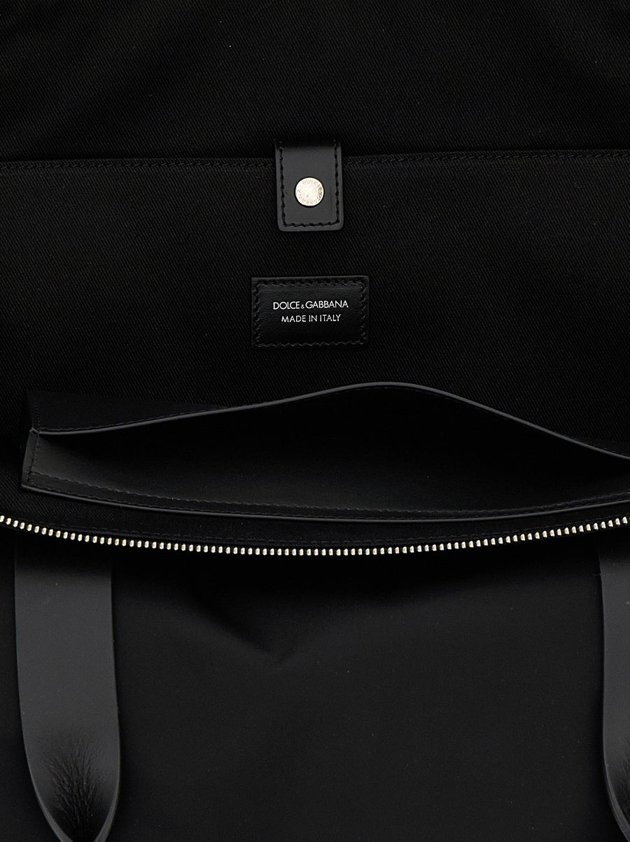 Dolce & Gabbana Media Logo Patch Shopping Bag