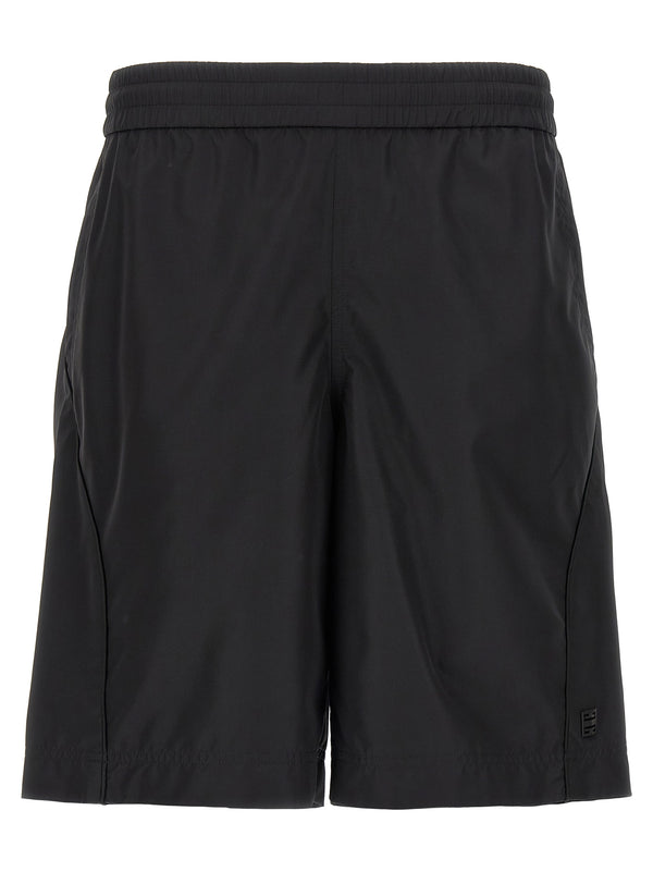 Givenchy 4G Bermuda Shorts For Men Luxurious Black Polyester With Adjustable Drawstring Waist