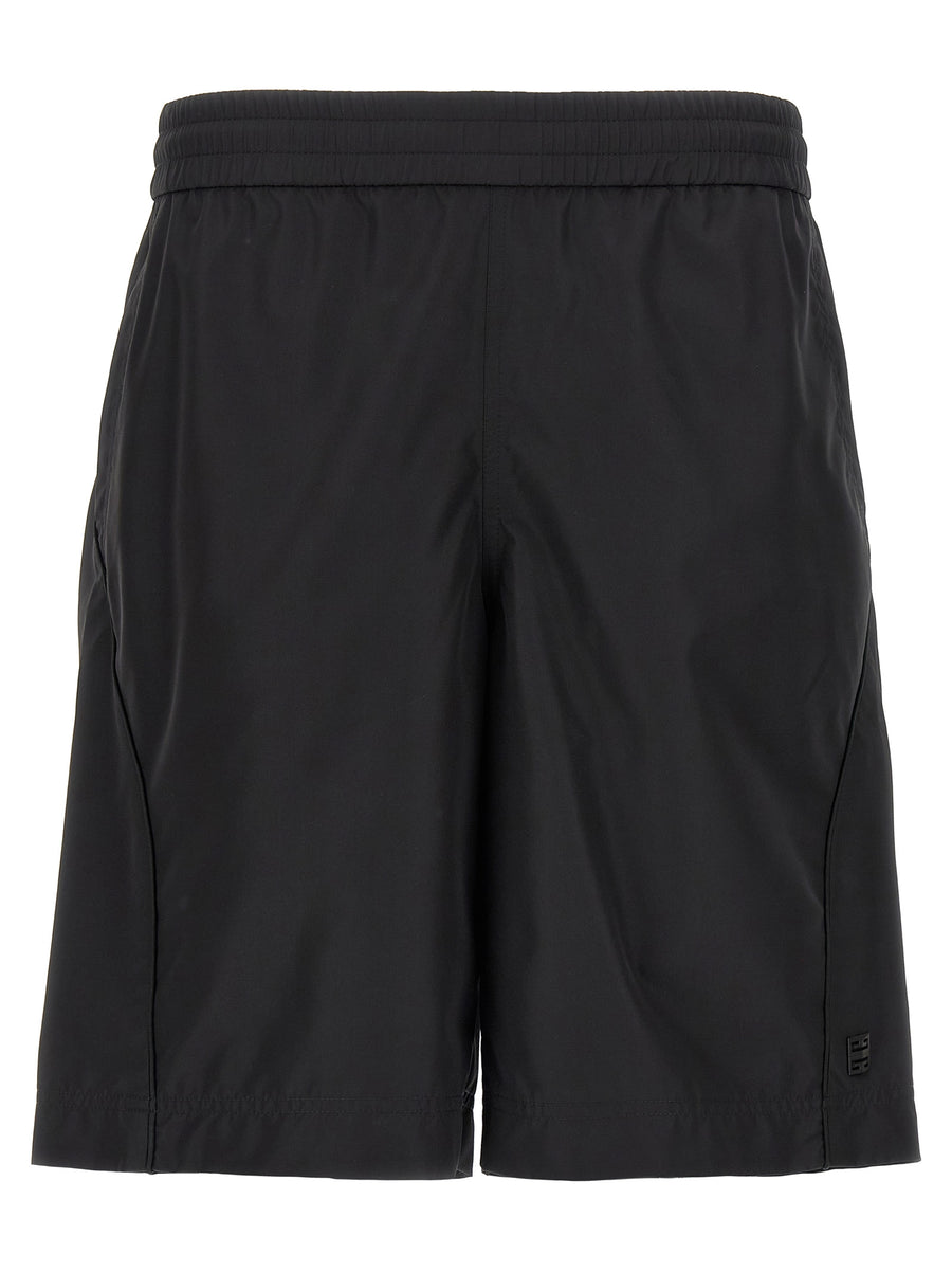 Givenchy 4G Bermuda Shorts For Men Luxurious Black Polyester With Adjustable Drawstring Waist