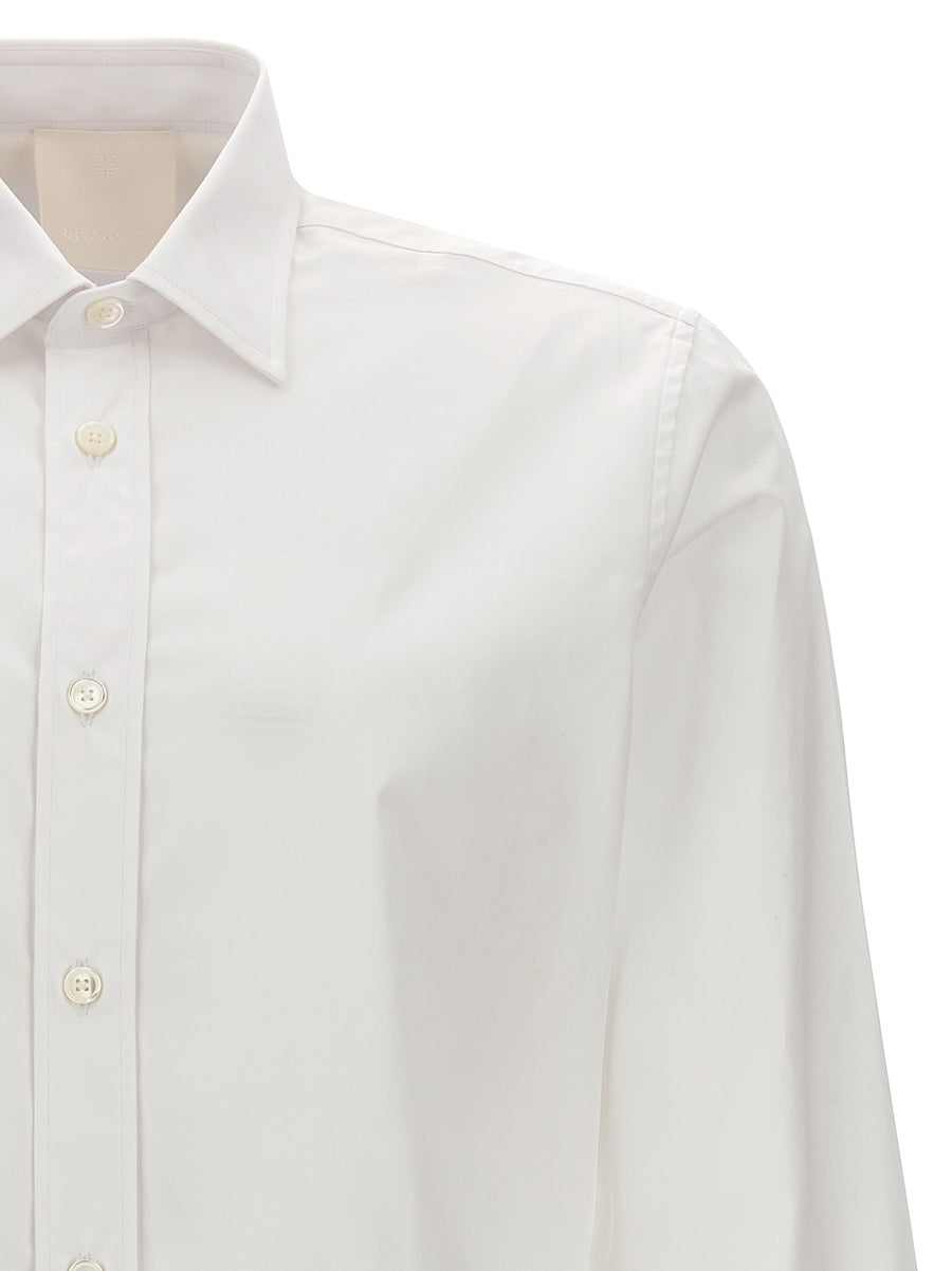 Givenchy Logo Embroidery Shirt For Men Luxury 100 Percent Cotton Poplin Versatile Refined Button Front
