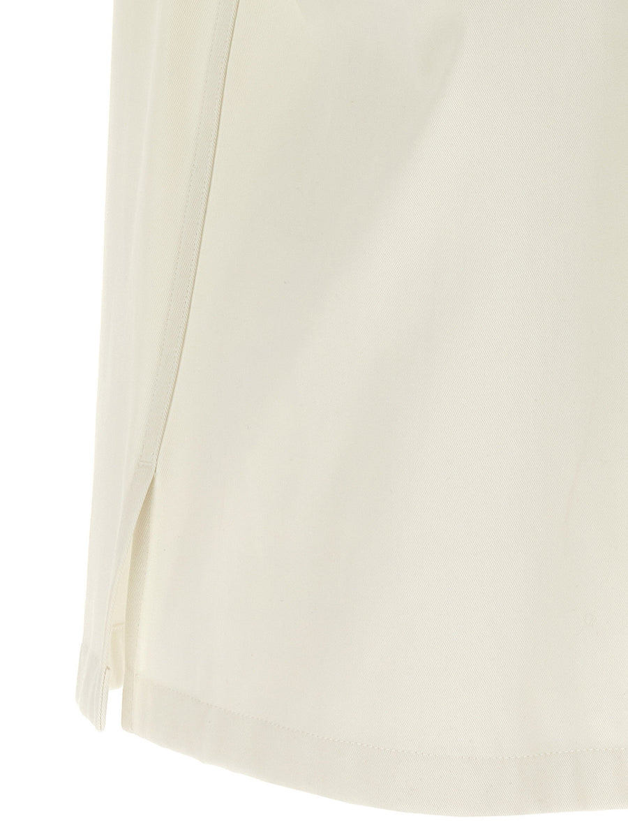 Givenchy Logo Embroidered Shirt For Men Beige One Hundred Percent Cotton Luxury Smart Casual Versatile Essential