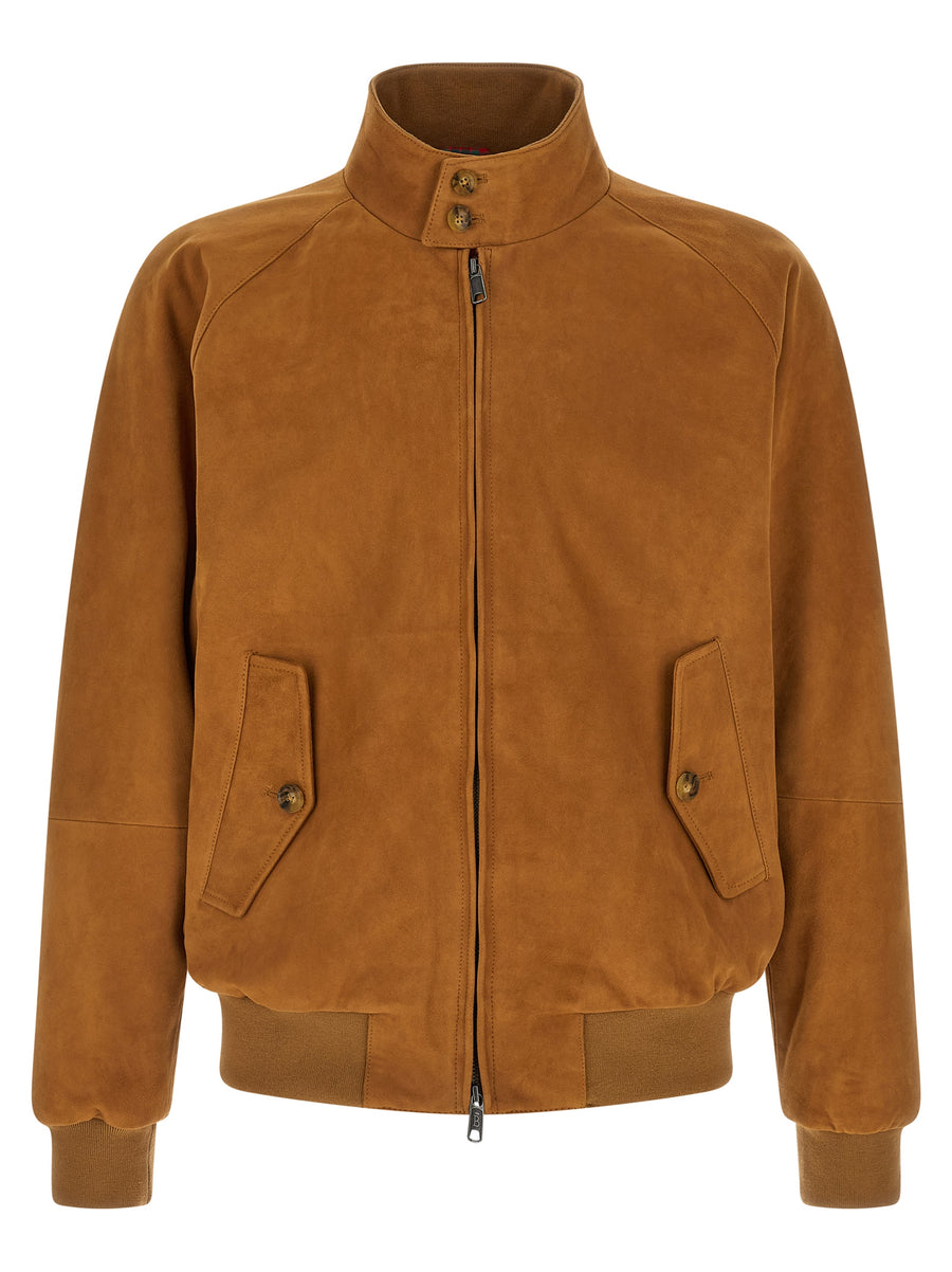 Baracuta G9 Harrington Jacket For Women Brown Goat Leather With Fraser Tartan And Premium Coolmax Lining