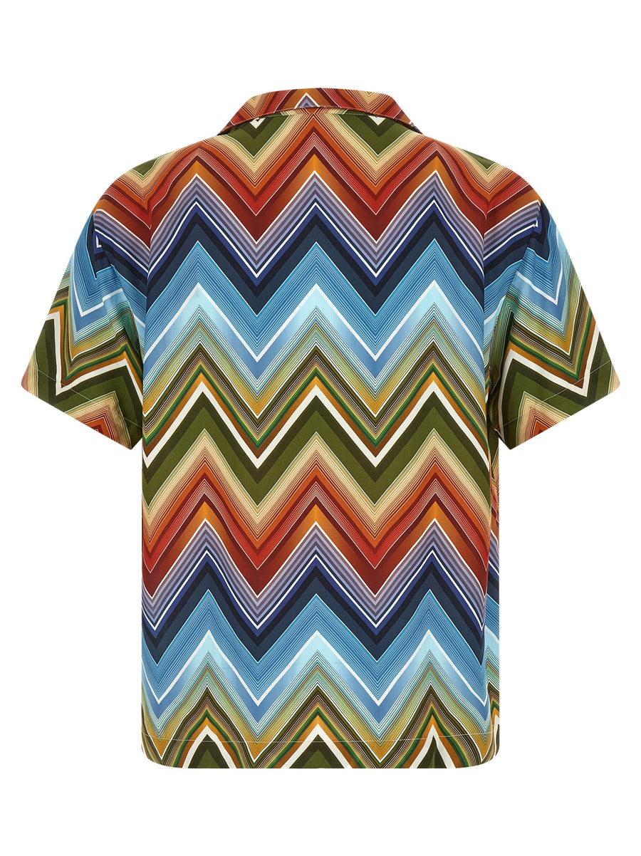 Missoni Macro Zigzag Shirt For Men Multicolor Viscose Premium Comfort Retro Style