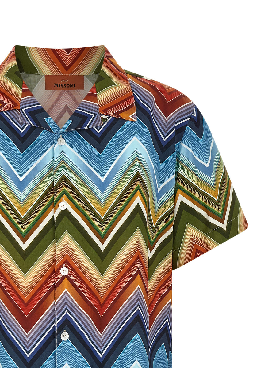 Missoni Macro Zigzag Shirt For Men Multicolor Viscose Premium Comfort Retro Style