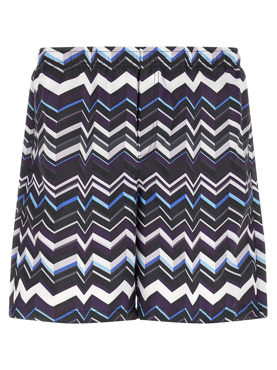 Missoni Zigzag Swimsuit For Men With Drawstring Waist