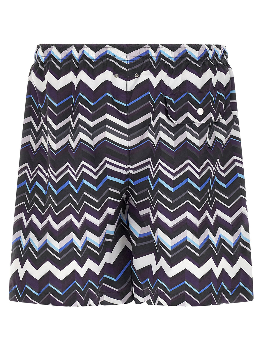 Missoni Zigzag Swimsuit For Men With Drawstring Waist