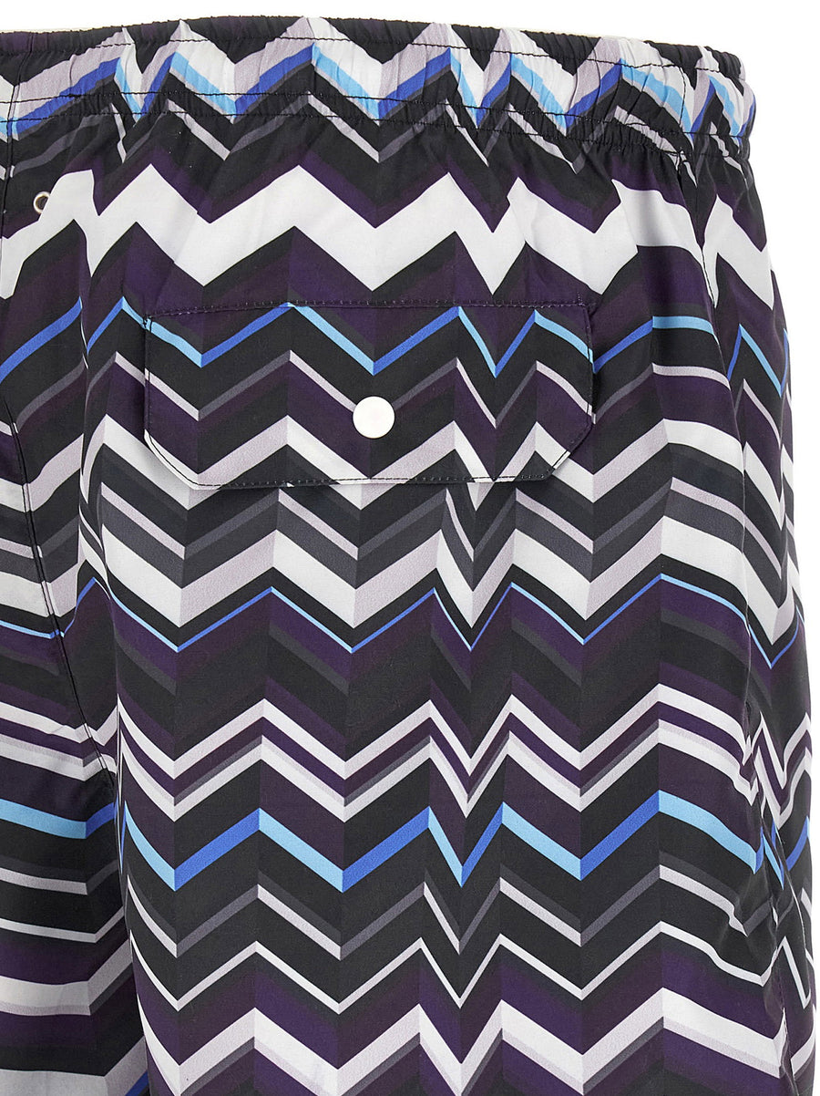 Missoni Zigzag Swimsuit For Men With Drawstring Waist