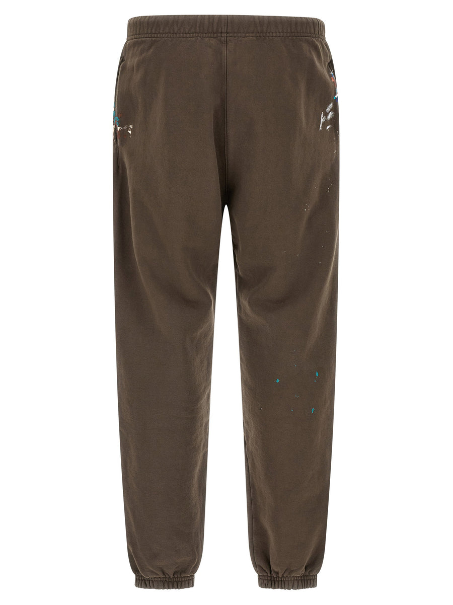 Gallery Dept Gd French Logo Joggers Brown 100% Cotton Hand Painted Logo Print