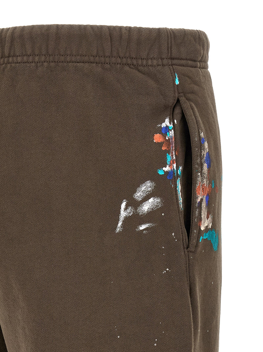 Gallery Dept Gd French Logo Joggers Brown 100% Cotton Hand Painted Logo Print