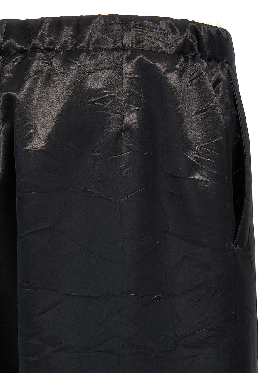 Givenchy Shiny Pants For Women Glossy Black Trousers With Elastic Waist Pockets For Day To Night