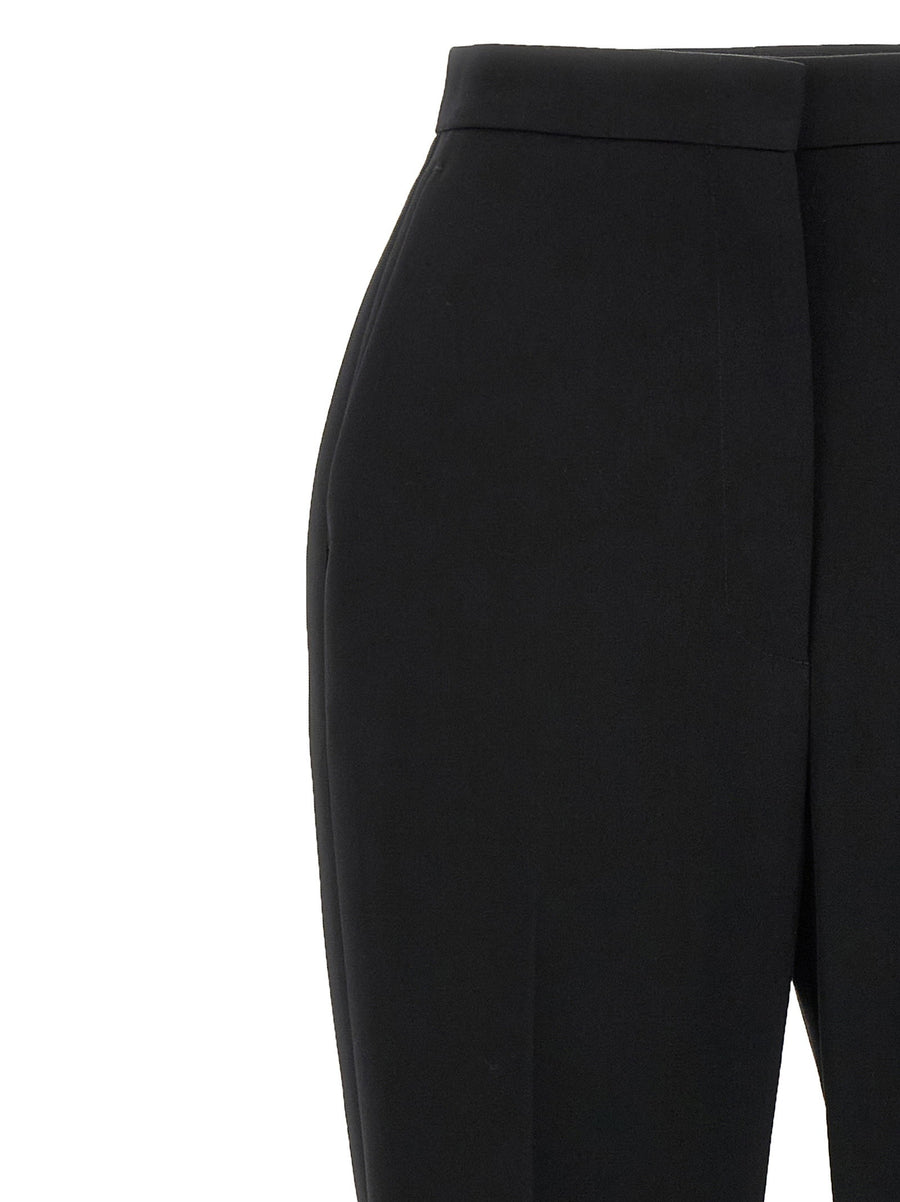Givenchy Satin Band Pants for Women Wool Tailored Cigarette Trousers with Satin Side Stripes