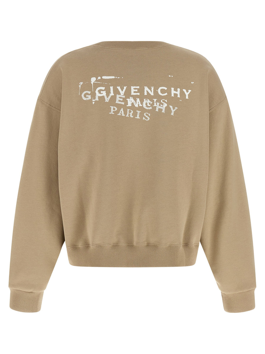 Givenchy Logo Stamp Sweatshirt For Women In Beige Subtle Branding Brushed Cotton Comfort Everyday Luxe