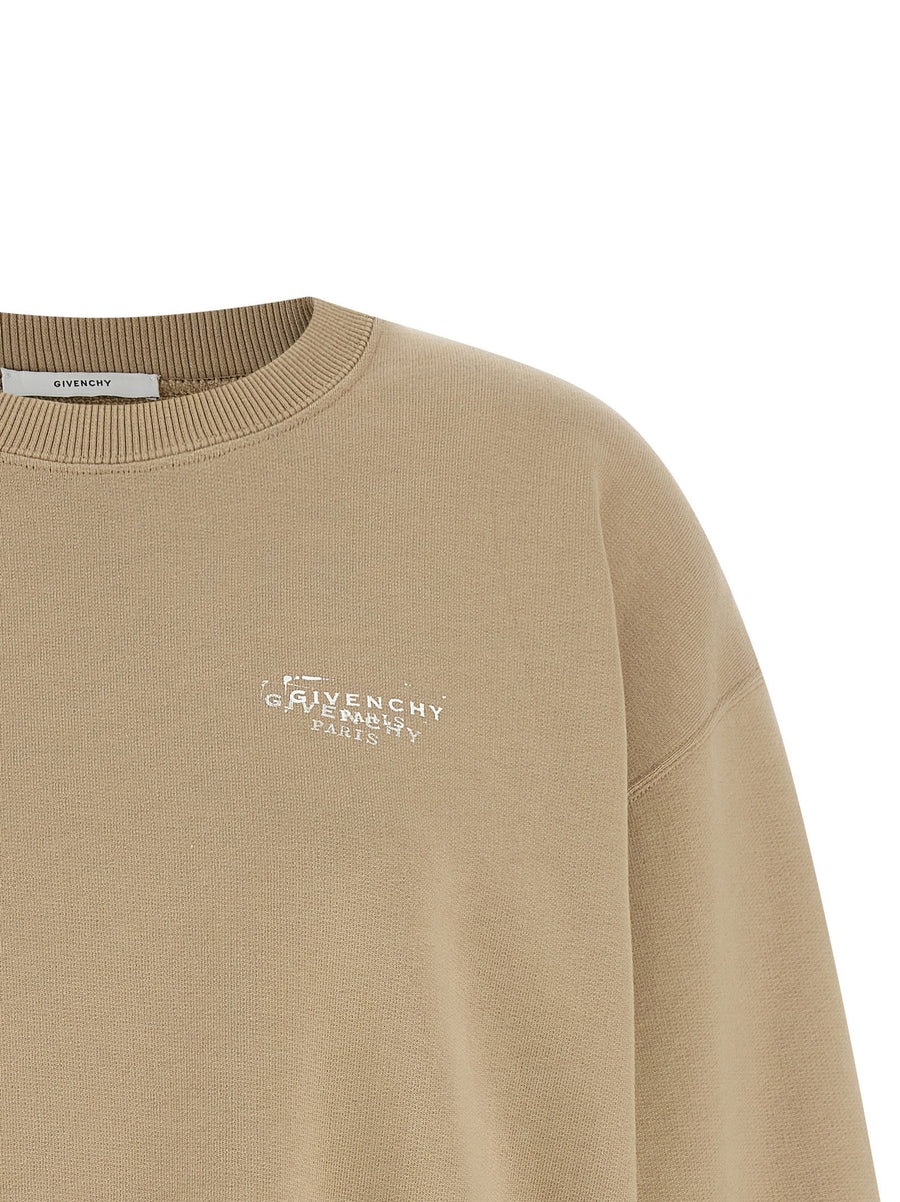 Givenchy Logo Stamp Sweatshirt For Women In Beige Subtle Branding Brushed Cotton Comfort Everyday Luxe