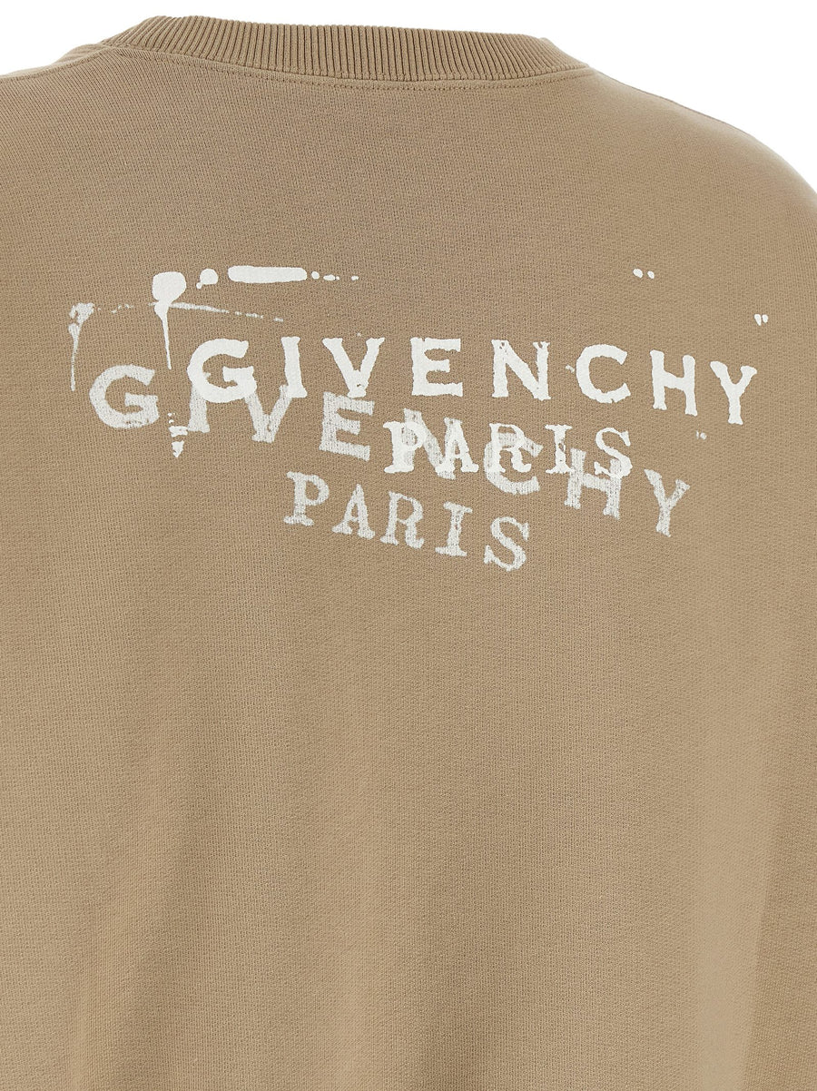 Givenchy Logo Stamp Sweatshirt For Women In Beige Subtle Branding Brushed Cotton Comfort Everyday Luxe