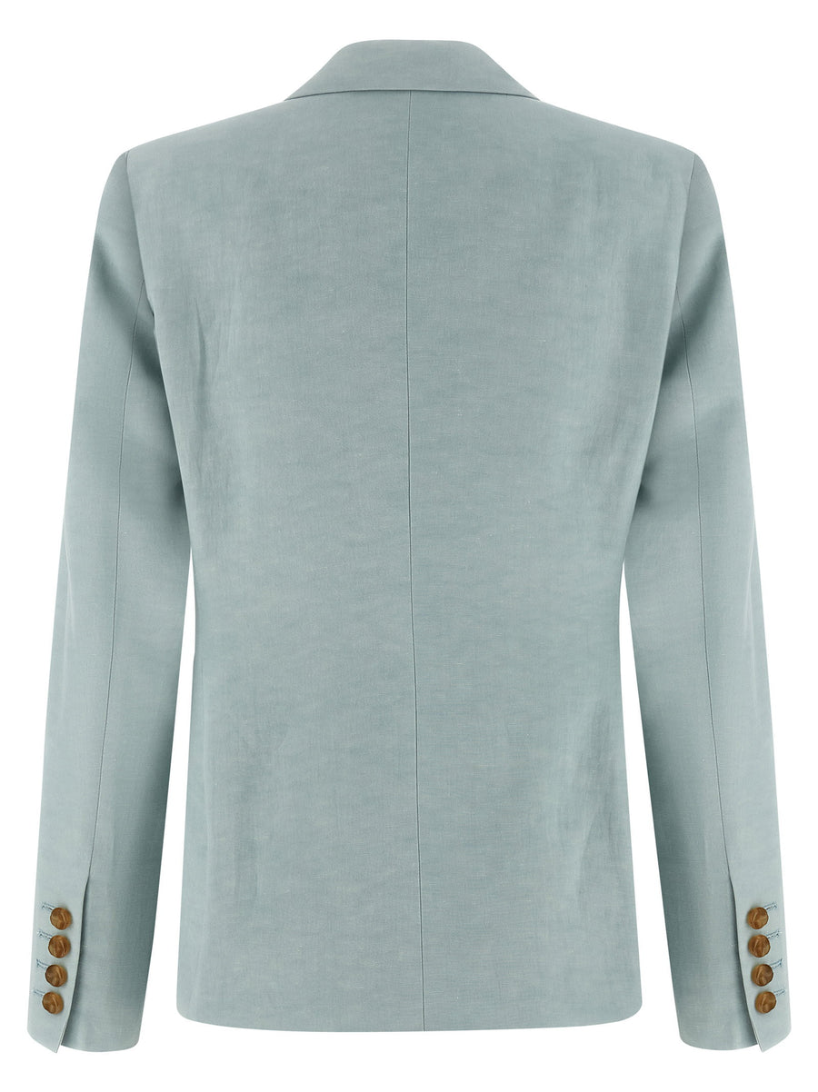 Blazé Milano Zenith Charmer Blazer Luxury Silk Linen Double Breasted Hourglass Fit For Women