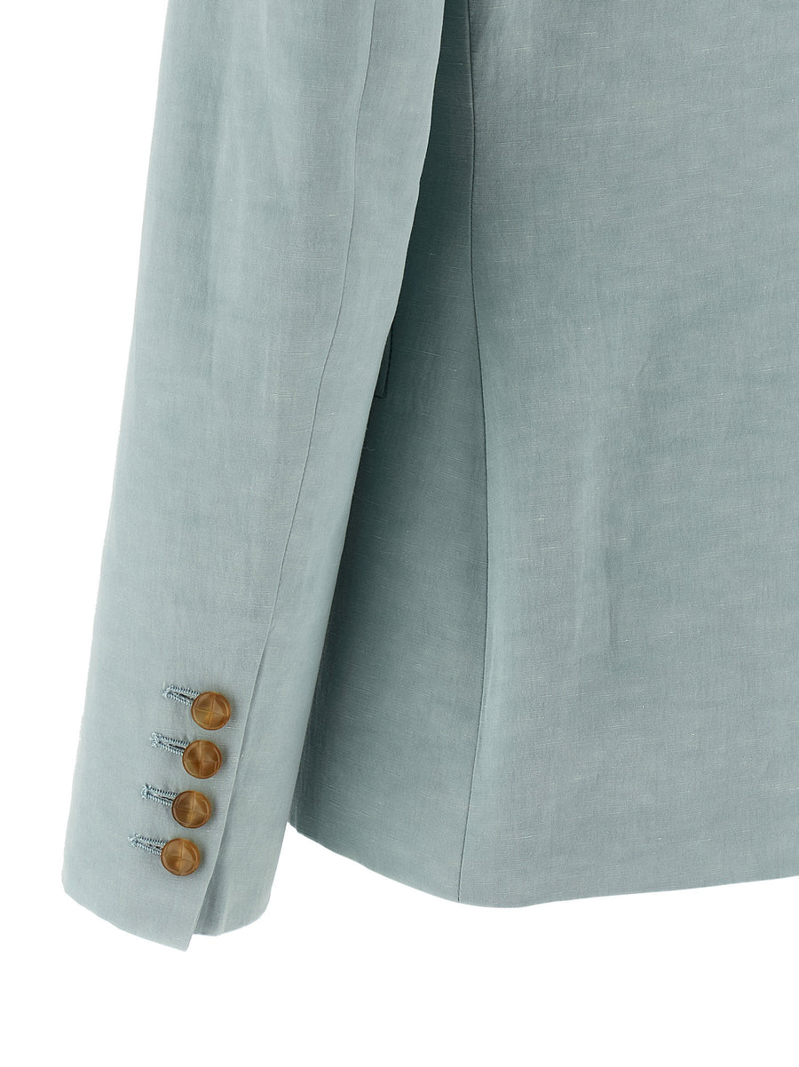 Blazé Milano Zenith Charmer Blazer Luxury Silk Linen Double Breasted Hourglass Fit For Women