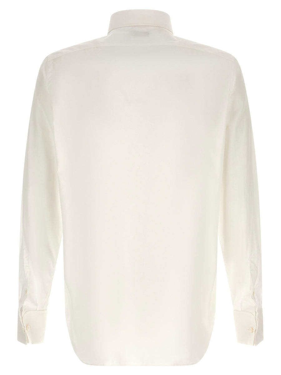 Finamore Napoli Tuxedo Shirt Classic Plastron Front With French Collar For Elegant Men