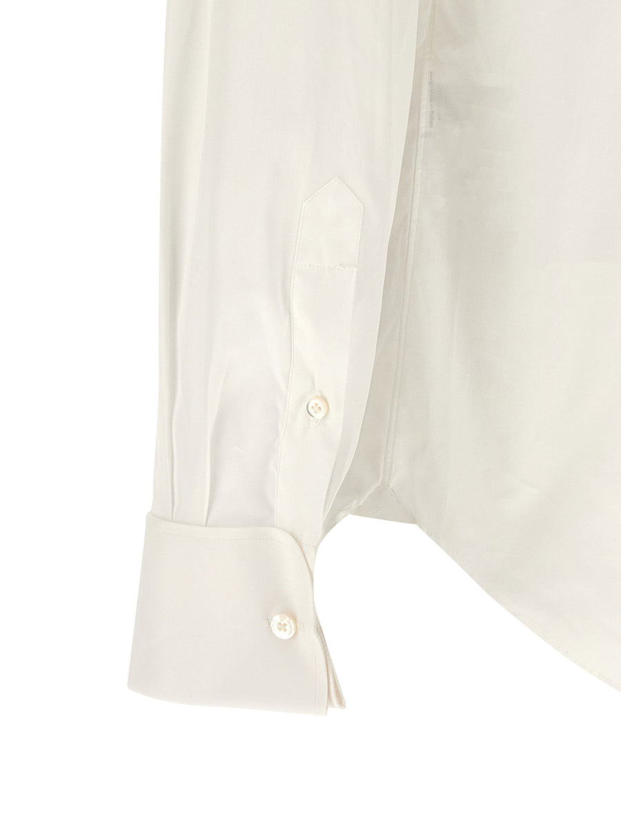Finamore Napoli Tuxedo Shirt Classic Plastron Front With French Collar For Elegant Men