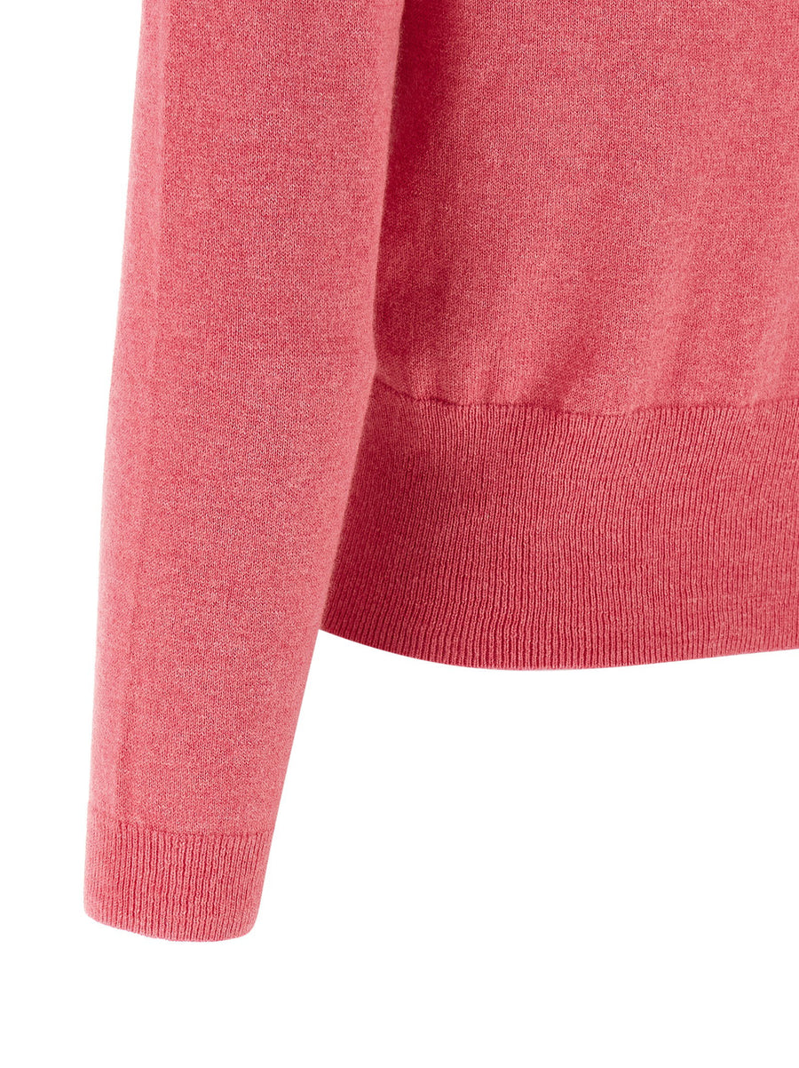 Luxurious Marant Etoile Cardigan For Women Pink Cotton Wool Blend Melange With Horn Buttons