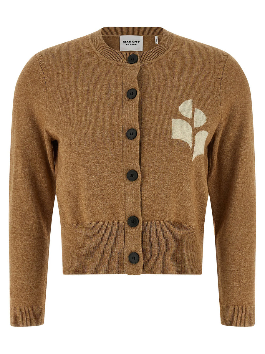 Marant Etoile Newton Cardigan Beige Soft Cotton Wool Blend For Women Luxurious Layering Piece