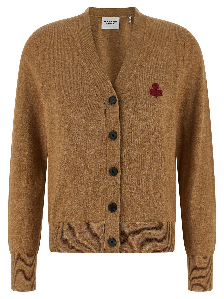 Marant Etoile Karina Cardigan Luxurious Cotton Wool Blend With Horn Button Closure For Women