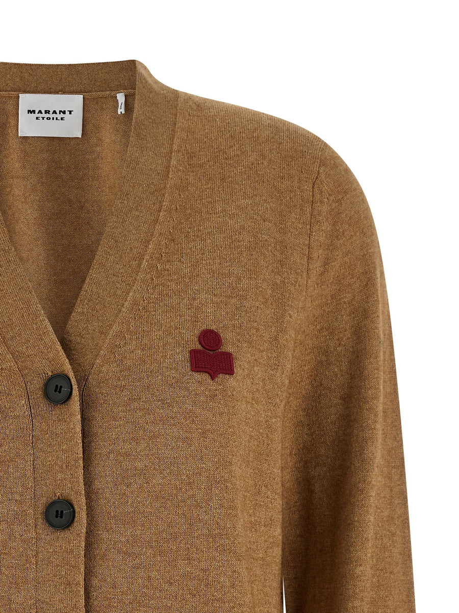 Marant Etoile Karina Cardigan Luxurious Cotton Wool Blend With Horn Button Closure For Women