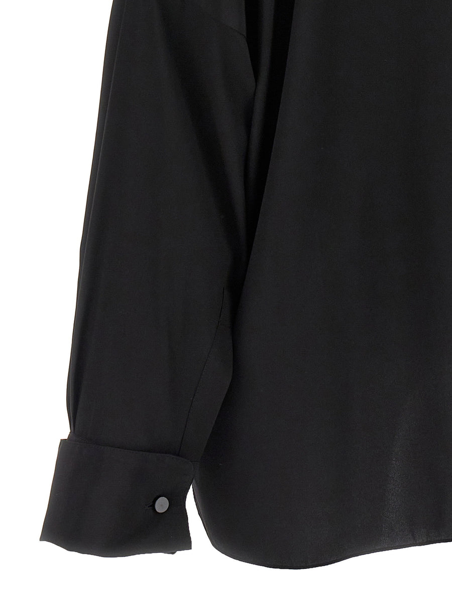 Tom Ford Crepe De Chine Silk Shirt For Women Oversized Fit Black Luxury Workwear Essential
