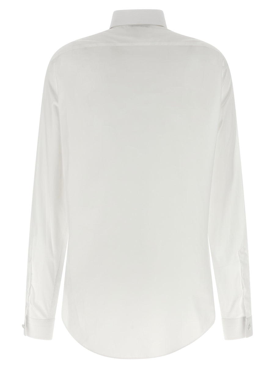 Tom Ford Plastron Shirt White Cotton Poplin Pleated Plastron For Women Luxury Tailored