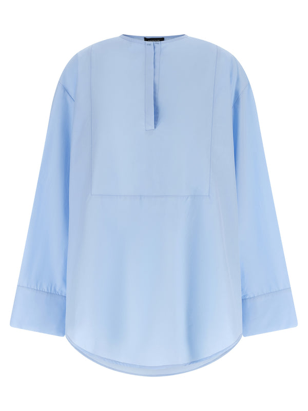 Fabiana Filippi Poplin Shirt For Modern Women Luxurious Oversized 100 Percent Cotton V Neck