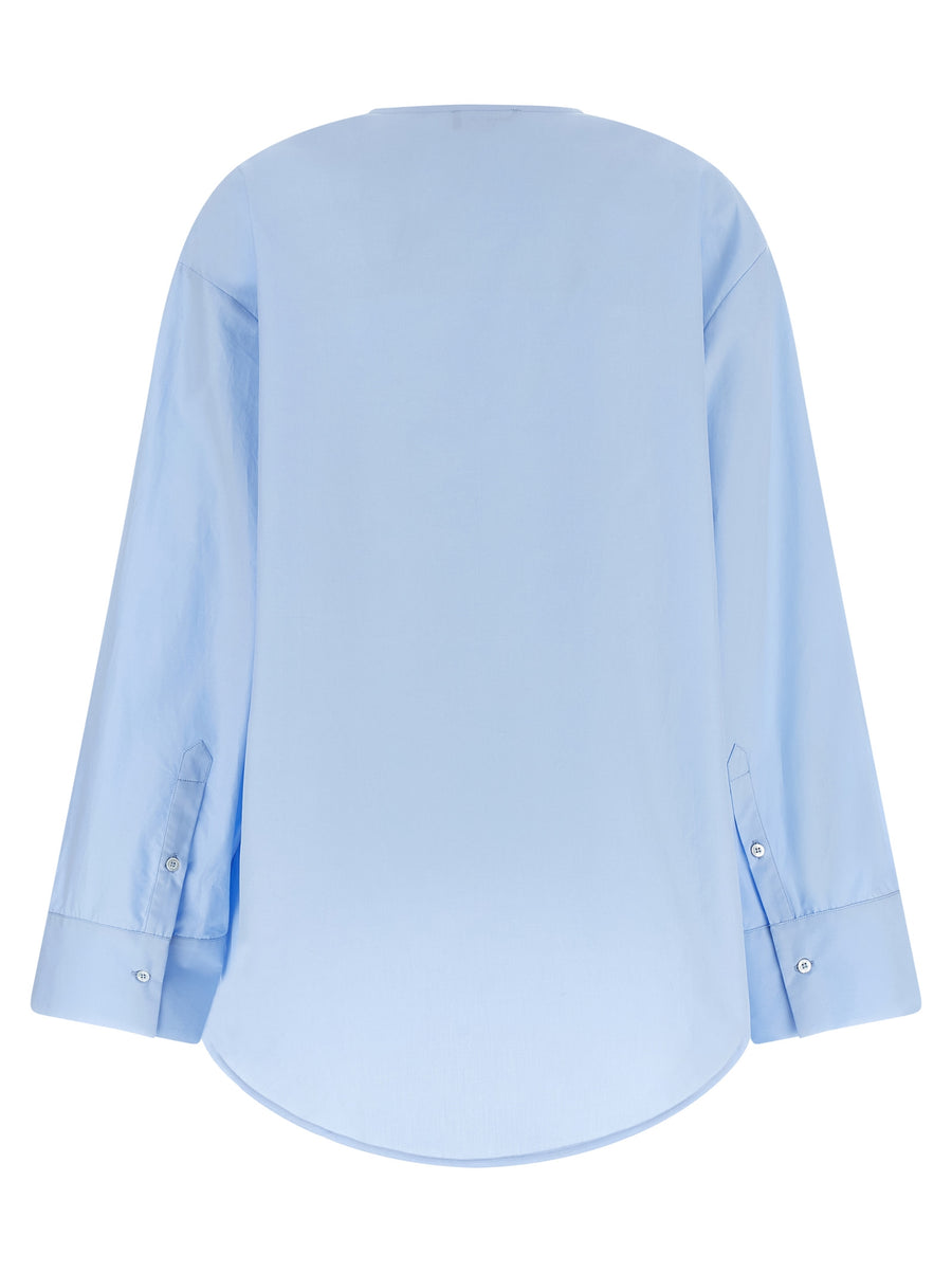 Fabiana Filippi Poplin Shirt For Modern Women Luxurious Oversized 100 Percent Cotton V Neck