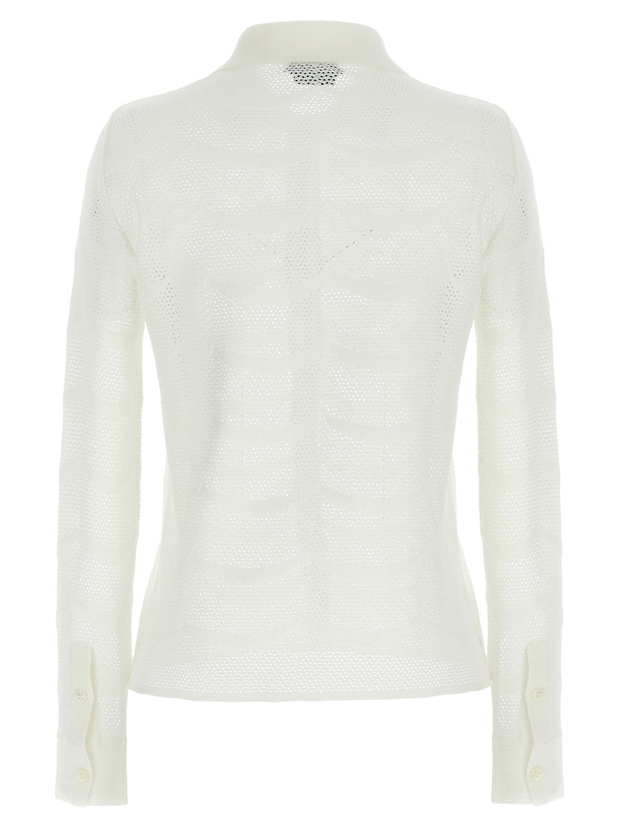 Tom Ford Openwork Cardigan For Women Luxurious Cotton Silk Crochet Texture Versatile Topwear