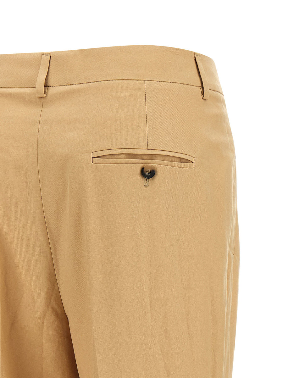 Alberto Biani Albertino Pants Beige Cotton Canvas For Women Versatile Work To Weekend Trousers