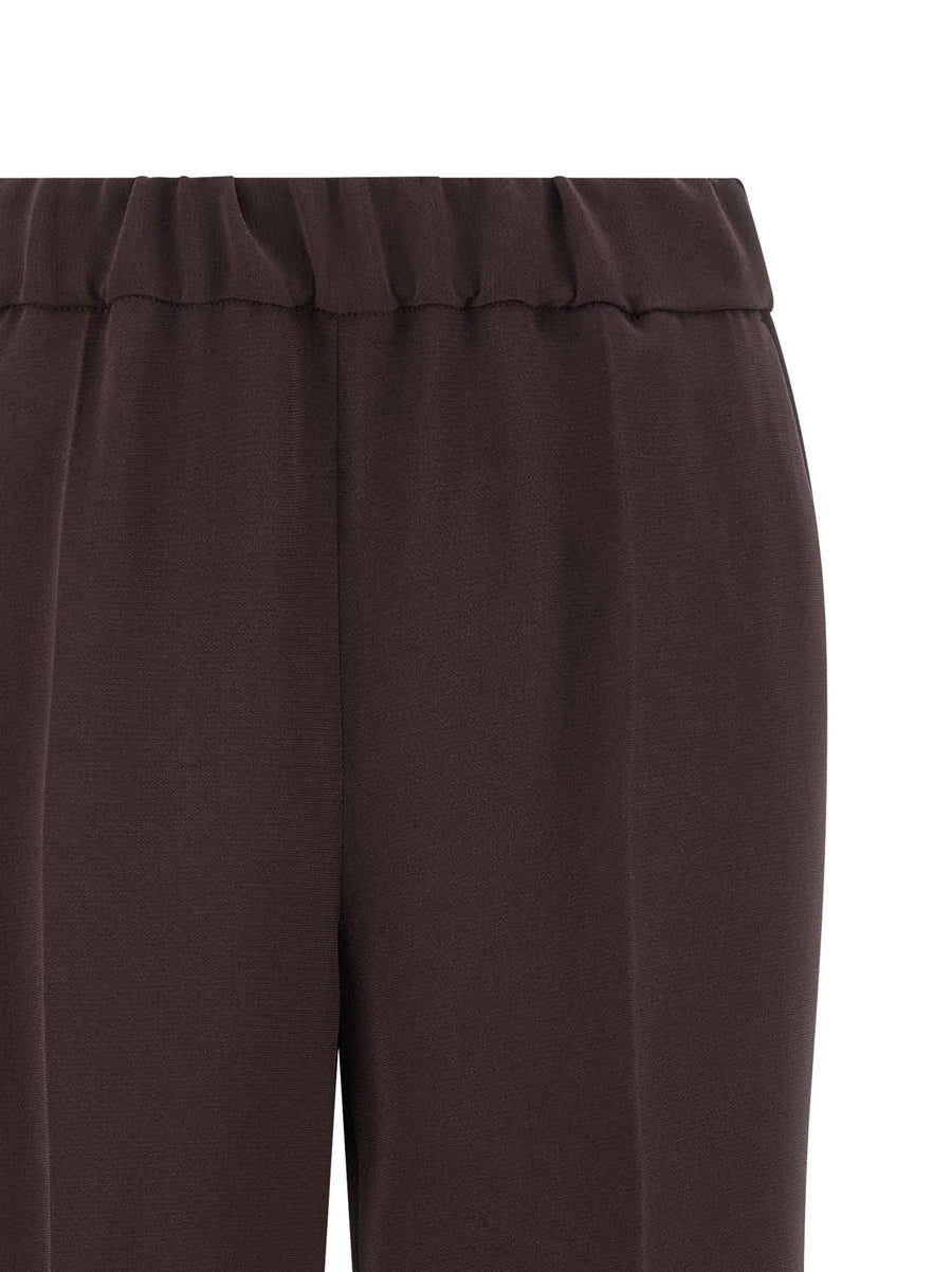 Alberto Biani Cady Pants In Brown For Women Luxurious Fluid Silhouette With Elastic Waistband