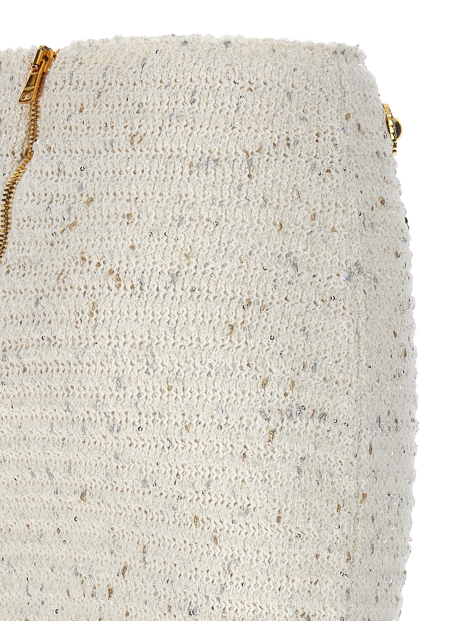 Balmain Fringed Tweed Skirt