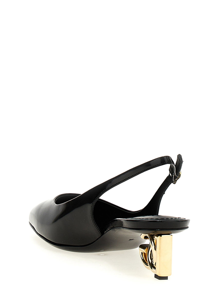 Dolce And Gabbana Jackie New Slingback Pumps Black Calfskin