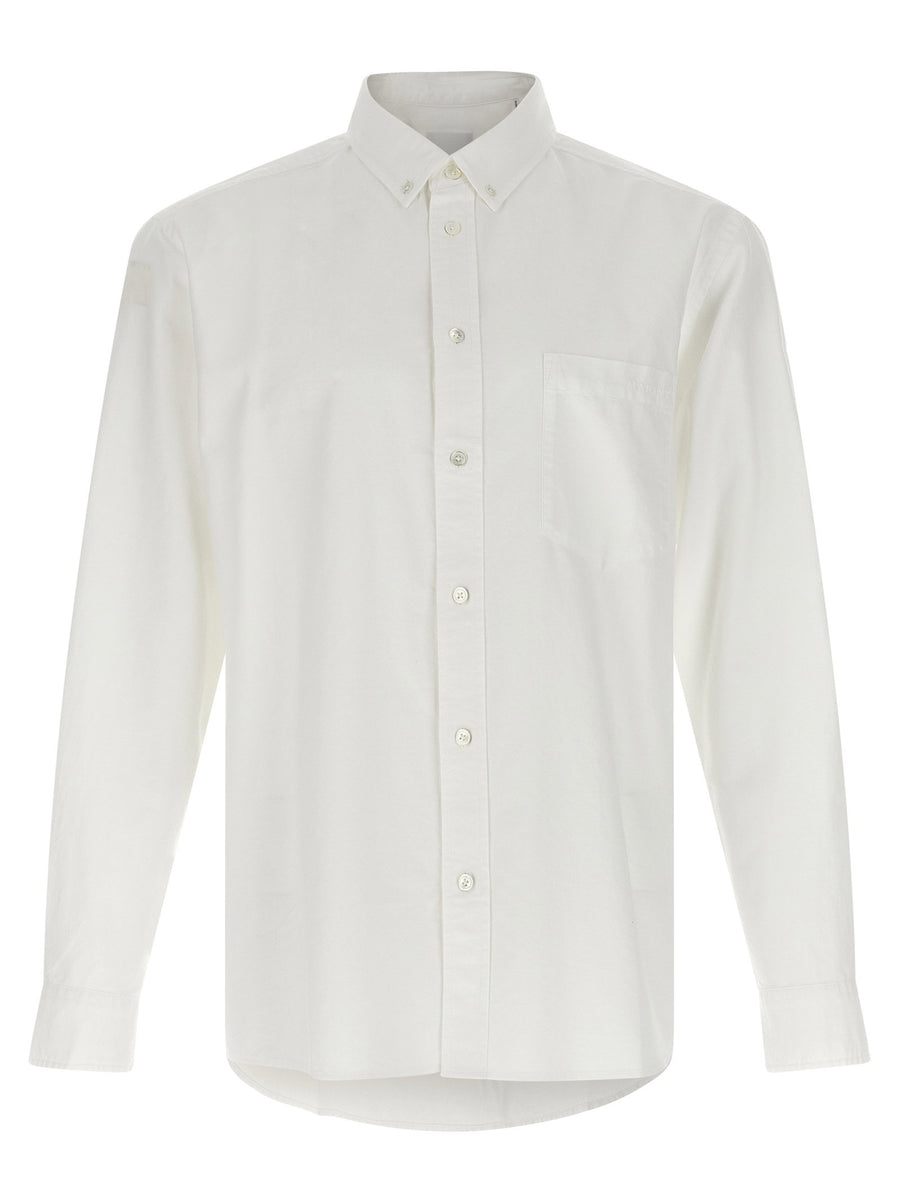Marant Jasolo White Oxford Shirt With Logo Pocket For Men