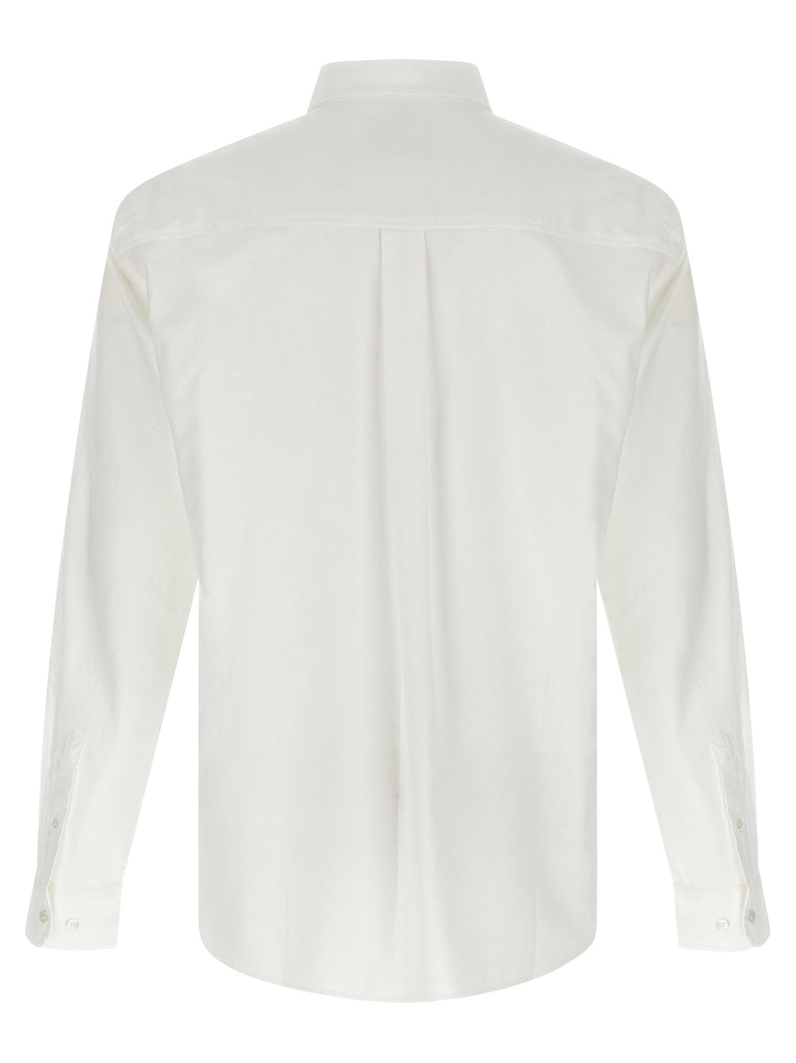 Marant Jasolo White Oxford Shirt With Logo Pocket For Men