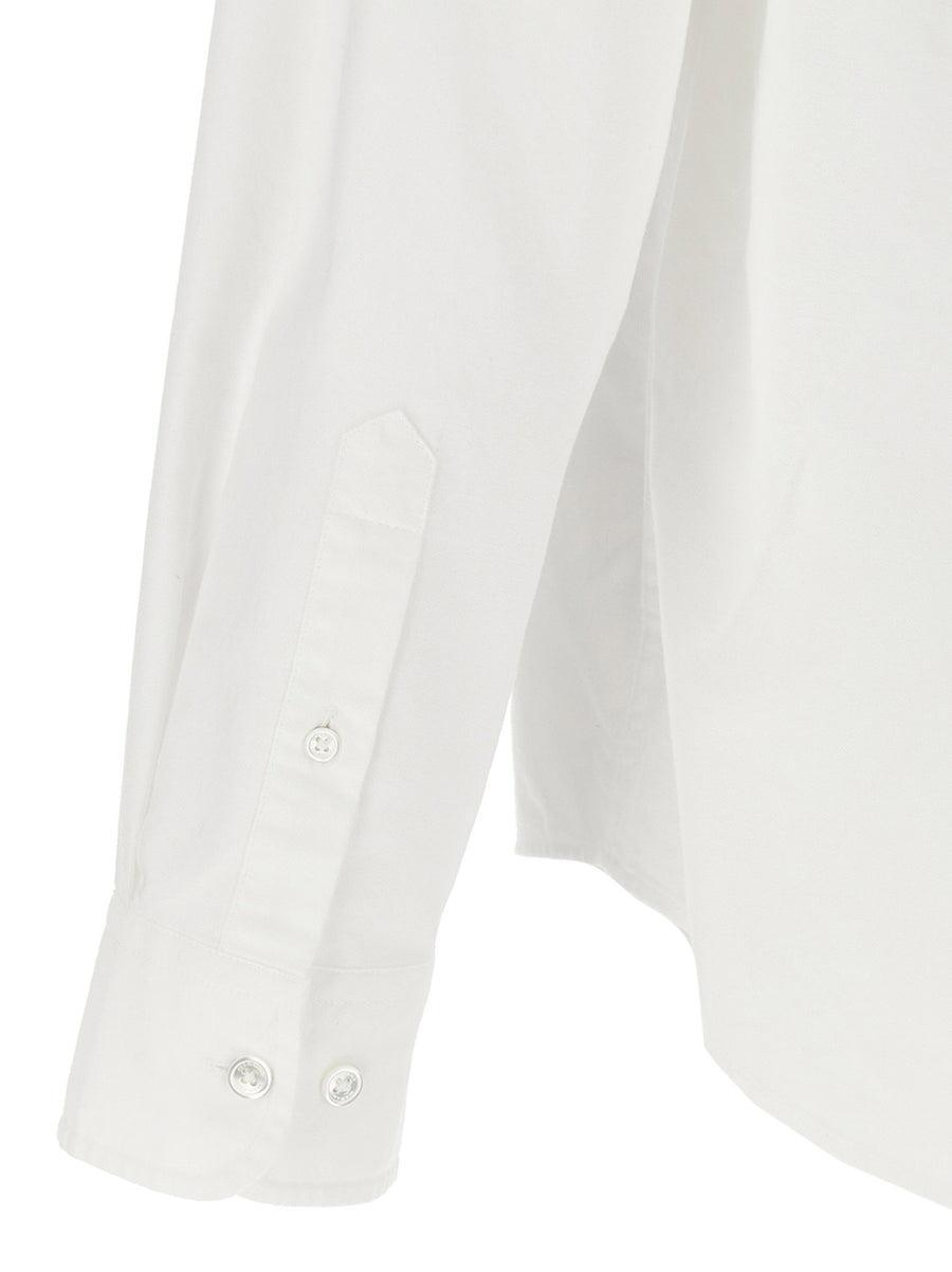 Marant Jasolo White Oxford Shirt With Logo Pocket For Men