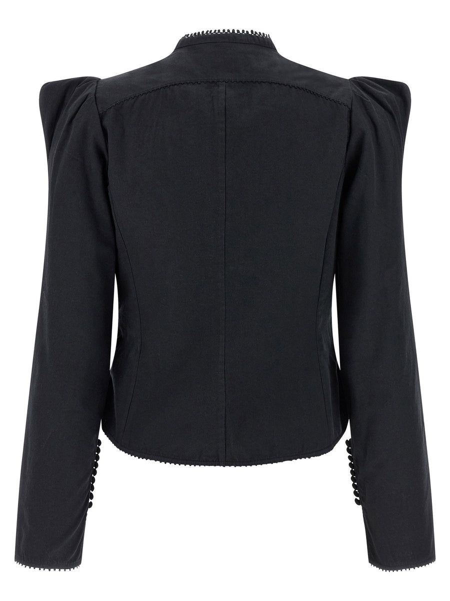 Isabel Marant Calina Shirt For Women Luxurious Victorian Cotton With Ruffle Inserts Mesh Crochet Details