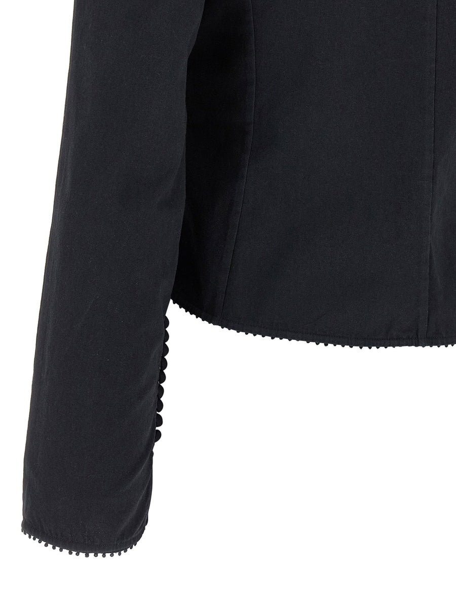 Isabel Marant Calina Shirt For Women Luxurious Victorian Cotton With Ruffle Inserts Mesh Crochet Details