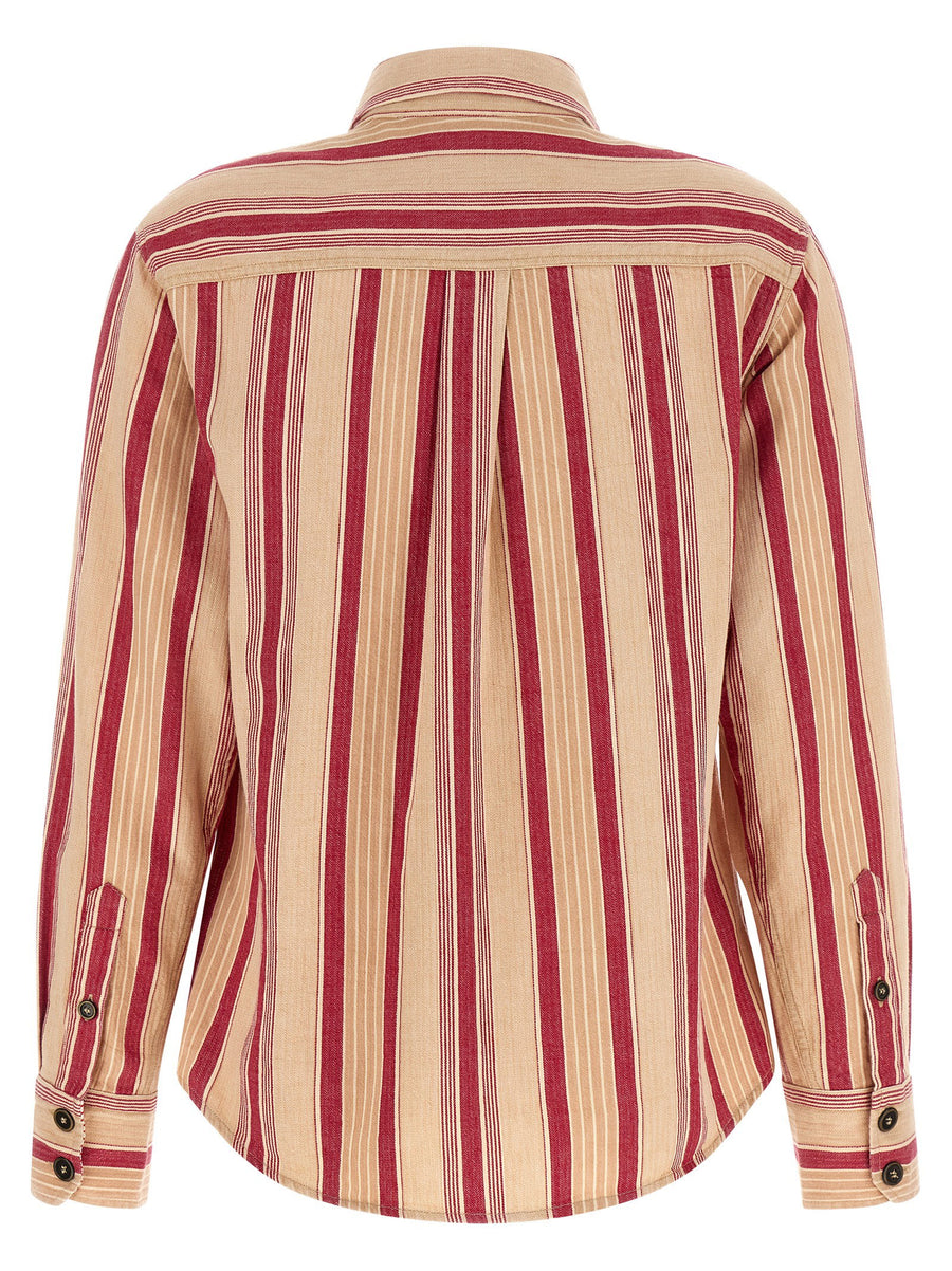 Gelva Shirt By Marant Etoile For Women, Striped 100 Percent Cotton Canvas With Relaxed Fit