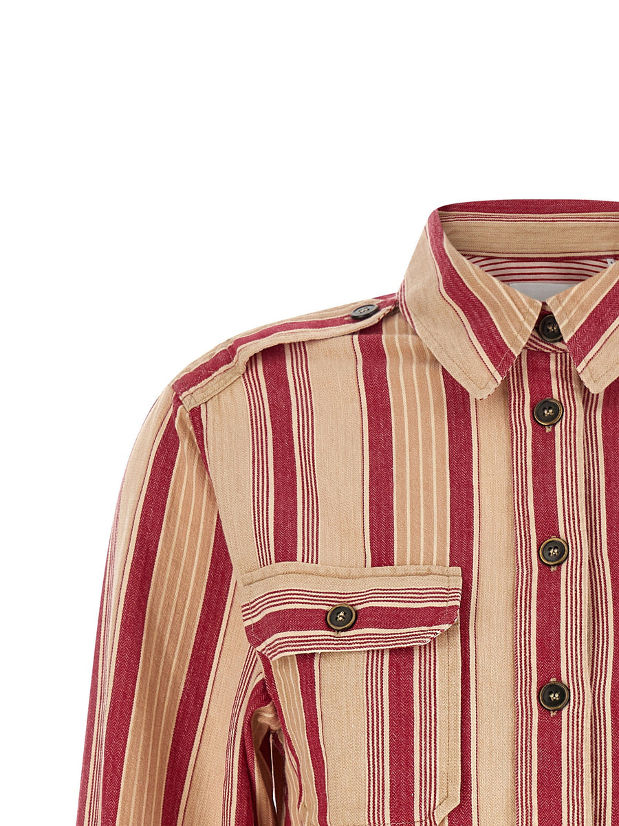 Gelva Shirt By Marant Etoile For Women, Striped 100 Percent Cotton Canvas With Relaxed Fit
