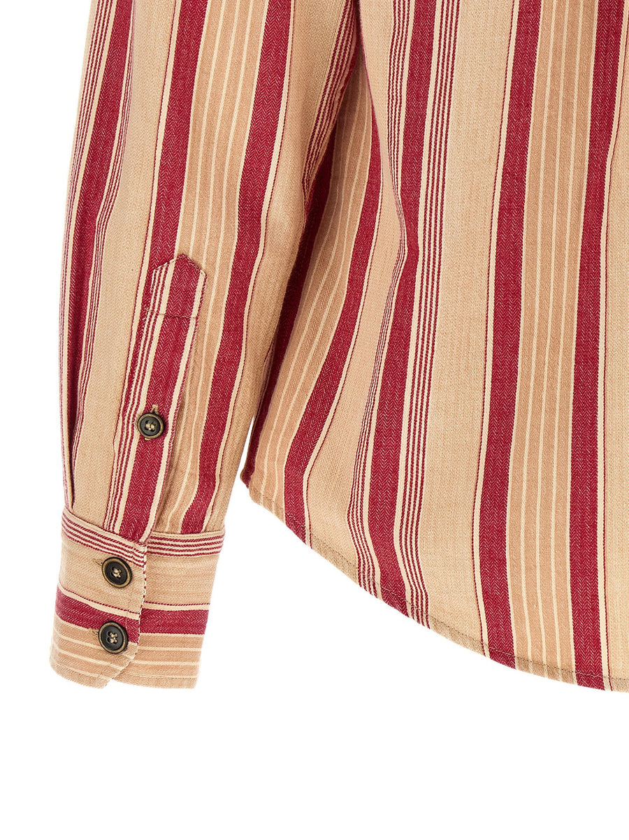 Gelva Shirt By Marant Etoile For Women, Striped 100 Percent Cotton Canvas With Relaxed Fit