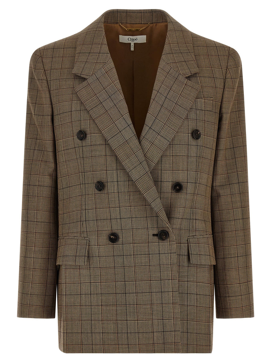 Chloé Check Double-breasted Blazer