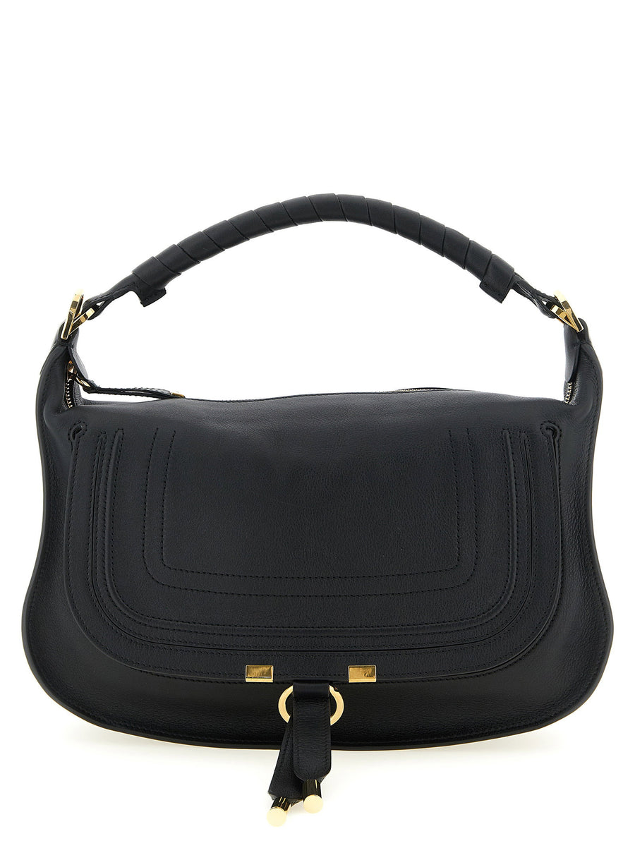 Chloé Marcie Small Leather Shoulder Bag for Women With Hand Wound Handle and Premium Calfskin
