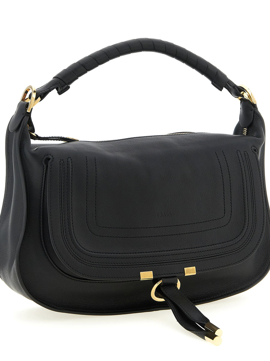 Chloé Marcie Small Leather Shoulder Bag for Women With Hand Wound Handle and Premium Calfskin