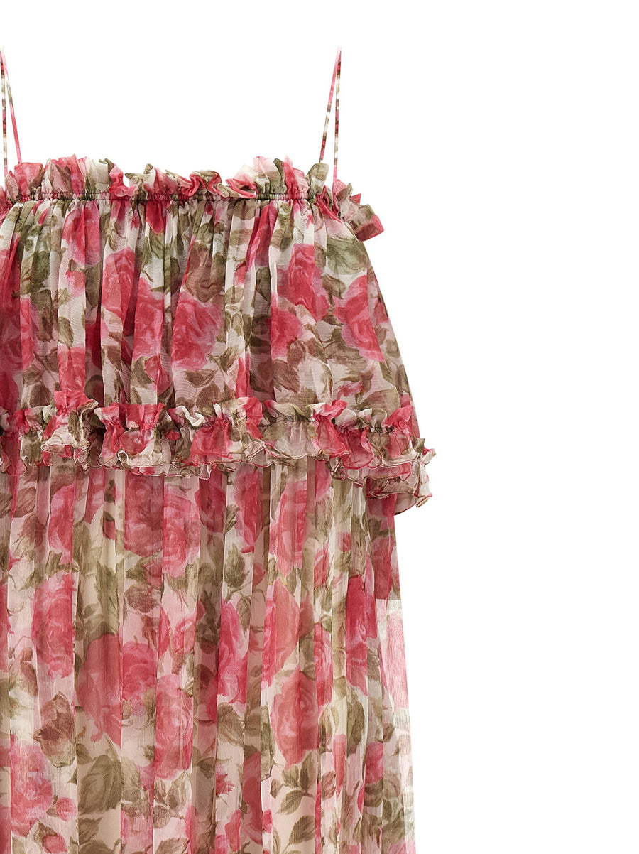 Chloé Silk Muslin Dress Pink