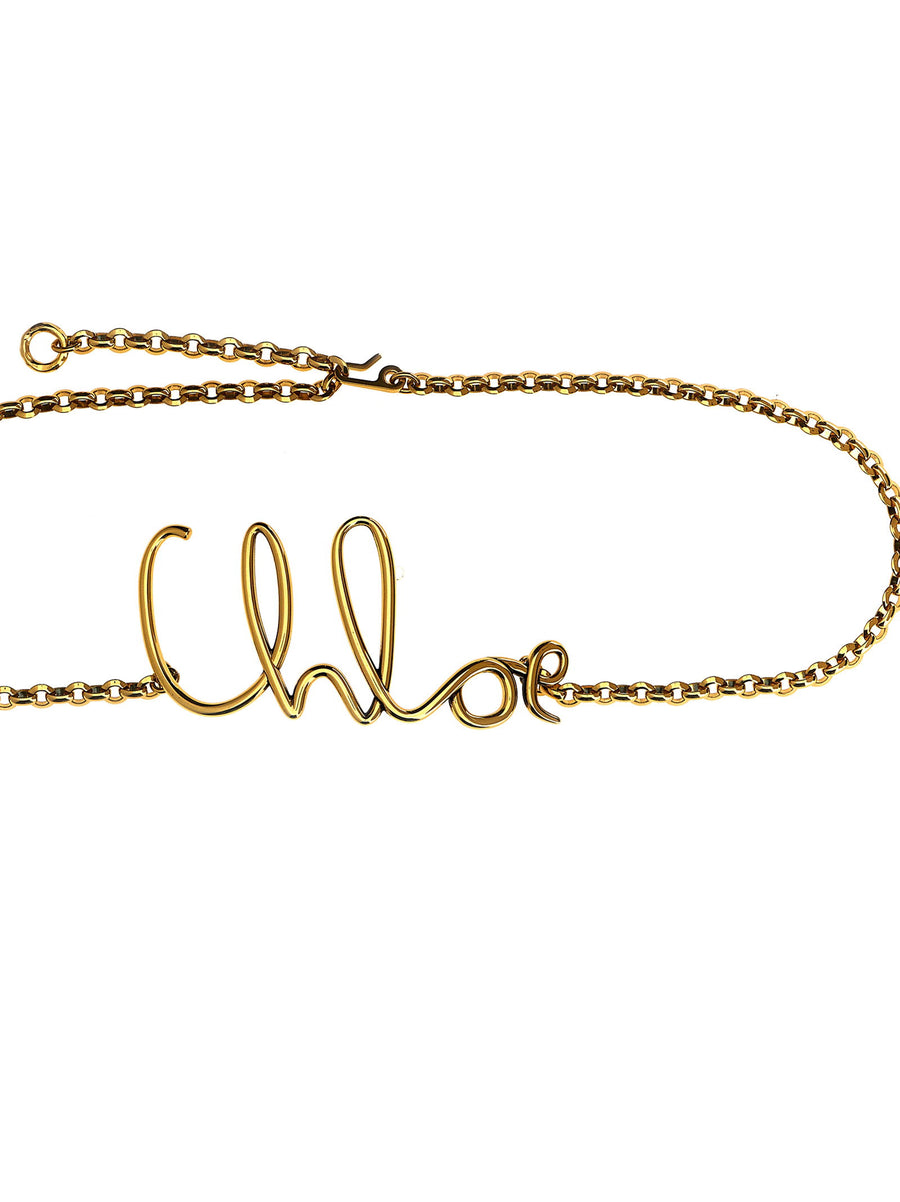 Chloé Iconic Belt Gold Brass One Size Hook Closure
