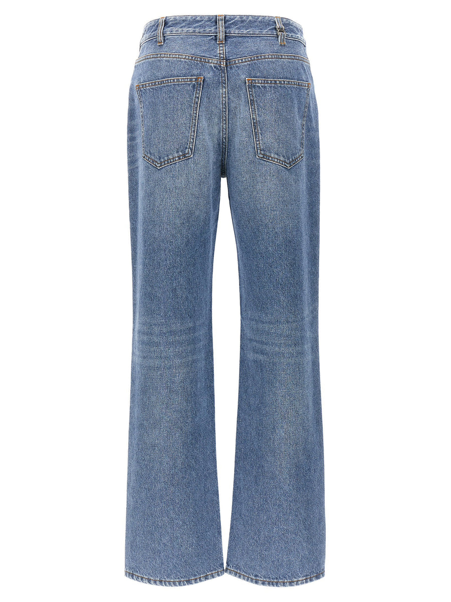 Chloé Light Blue High Waist Wide Leg Jeans Hundred Percent Cotton